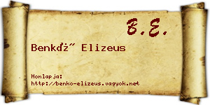 Benkő Elizeus névjegykártya